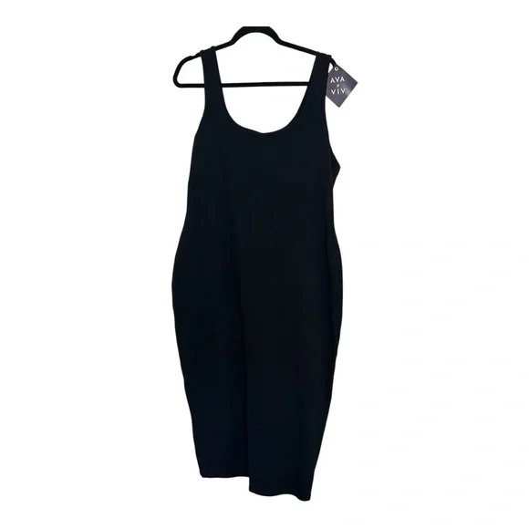 Target Black Sheath Midi Dress Sleeveless Scoop Neck - Picture 2 of 6